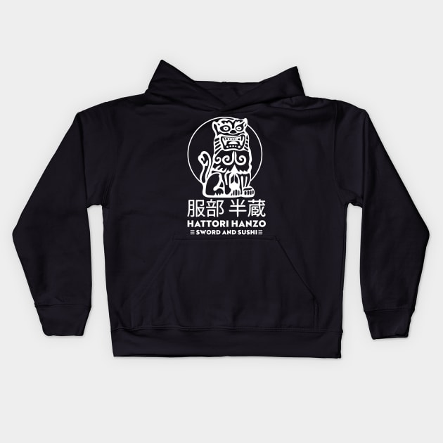 Hattori Hanzo Sword and Sushi (light) Kids Hoodie by Doc Multiverse Designs